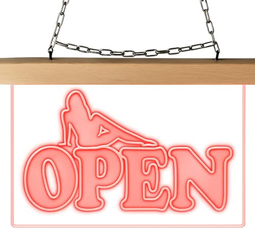 Indigos UG - LED Lamps - Open Se... - Engraved - Illuminated Sign 28 x 20 cm for Hanging on Wall or Window - LED Sign Illuminated for Office Shop Practice Studio Shop Window Reception Advertising