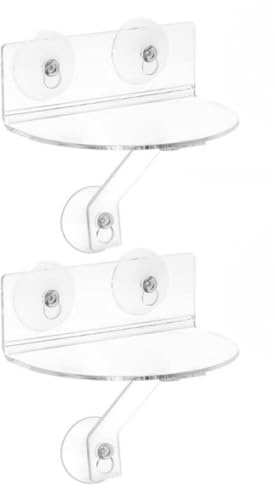 LAIOUSN 2 estantes acrílicos extensores de alféizar de ventana con ventosas, estante de exhibición de plantas de interior, suculentas, soporte de almacenamiento