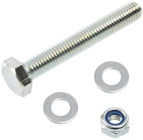 AERZETIX - Juego de 10 tornillos de cabeza hexagonal M10x70 mm + 20 arandelas + 10 tuercas hexagonales autoblocantes M10 | para bricolaje y fijación ligera | en acero