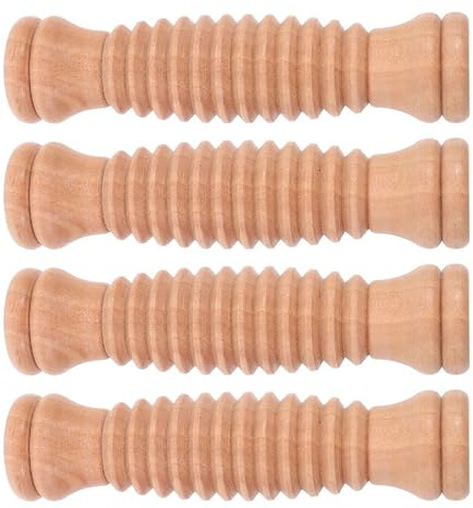 ibasenice 4pezzi Rullo Massaggiante in Legno per Piedi Collo e Schiena Strumento di Massaggio Portatile per Yoga Fitness e Recupero Muscolare Rullo Multifunzionale in Legno per Alleviare