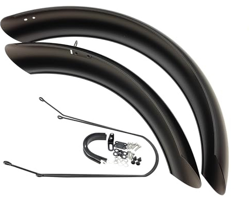 XRXEA 20-Zoll-Schutzblech for Snowboard, Elektrofahrrad, 20x4.0 E-Bike Fatbike-Schutzbleche, Wing-Faltrad-Schutzblech aus robustem Aluminium