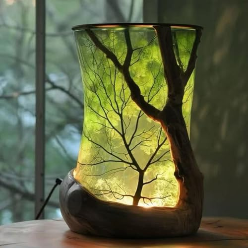 Lumiforest Enchanted Forest Ambient Lamp, Natural Tree Branch LED Night Light, Nature Inspired Quartz Table Lamp for Bedroom Living Room Home Office Decor (1pc)