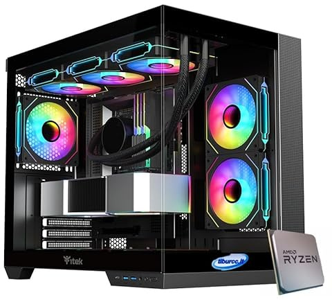 Tiburcc Gaming PC doppia camera 3xFan R5 7500F 32GB RAM 1TB NVMe WIFI Bluetooth (Rtx 5060Ti 8GB)