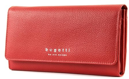 bugatti Linda große Damen Geldbörse aus Leder, mit Münzfach, rot