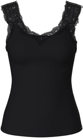PIECES Damer Pcbarbera Lace Noos Bc Top, svart, L