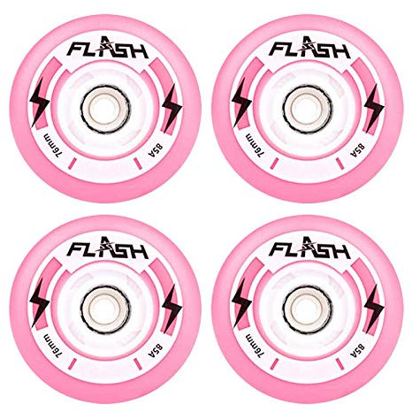 HJGHY 72mm 76mm 80mm Inline 85A Premium Ersatz Leuchtrad Mit LED R?der, 4 STK,Rosa,80mm