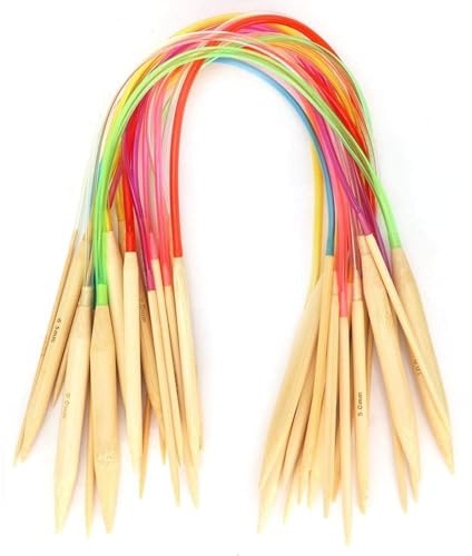 2 10mm Rundstricknadeln Bambusstricknadel mit Kunststoffrohr, Bambus Rundstricknadelset DIY Craft Yarn Weave Kit(40cm)