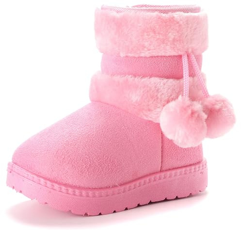 Yeeteepot Bambine e Ragazze Stivali da Neve Calda Stivaletti rosa 27 EU