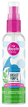 dapple Spray nettoyant pour tire-lait pour bébé, non parfumé, à base de plantes et hypoallergénique – Élimine les résidus de lait – Formule facile à rincer avec du vinaigre oxygéné