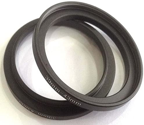 2x Video Camera Lens 39-43mm Step Up Conversion Rings Connect Adapter Size 39mm To 43mm Filter Aperture Connector Screws Focus Digital Photo Film Attachment Fix-Ing Photograph Parts Accessories