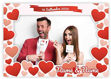 Cornice Selfie San Valentino 100x70 cm Personalizzata Grafica 6 | per festa romantica, coppia, sorpresa San Valentino, party a tema amore, foto ricordo e momenti da condividere