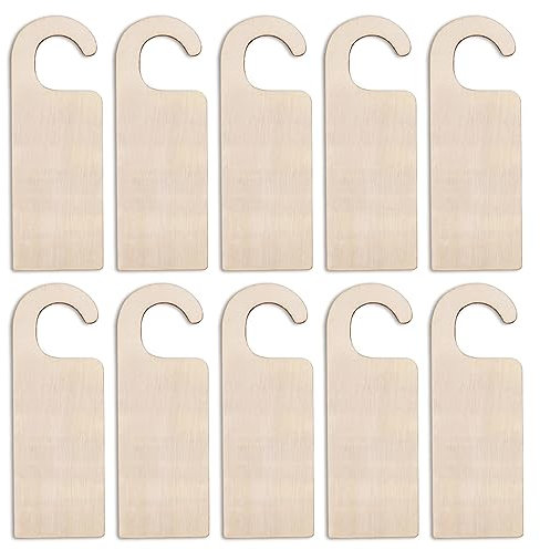 UPIQNG Türknaufhänger aus Holz, unlackiert, natürlich, geruchlos, DIY, Basteln, Malen, Schreiben, Schilder, blanko, doppelseitig, hängende Etiketten, Dekoration (StyleC)