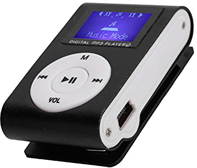 Fockety Lettore Mp3, Lettore Musicale Portatile con Mini Schermo LCD Supporto Fino a 32 GB 5 Ore di Lavoro, Lettore Musicale Mp3 Tipo Clip con Auricolare per Bambini (Nero)