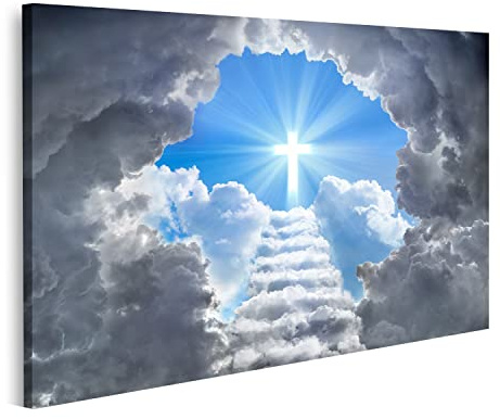 islandburner Prime Bild auf Leinwand Treppe Zum Kreuz Licht Ende Des Tunnels Jesus Gott Bilder Wandbilder Poster