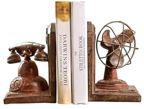 UYHBCNQD Umweltfreundliche Harz-Buchstützen, rutschfest, robust, Buchstopper, Retro-Buchstützen, 17 x 12 cm, zum Halten von Büchern, Desktop-Dekoration, Buchstütze