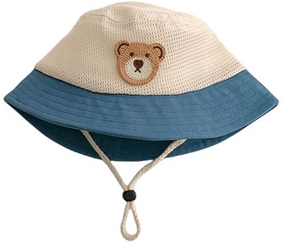 Symphonyw Baby Sonnenhut, Kleinkind Strandhut mit Breite Krempe, Kinder Sommerhut Strandhut für Mädchen Jungen (DE/NL/SE/PL, Alter, 1 Jahr, 4 Jahre, Blau)