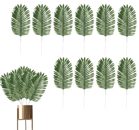 COMFOLIVING Hojas de plantas de palmera artificiales, hojas de plantas artificiales de palmera,Plantas de selva sintética Hojas de palma | Grandes hojas de palma artificiales Hojas de palma, hojas de