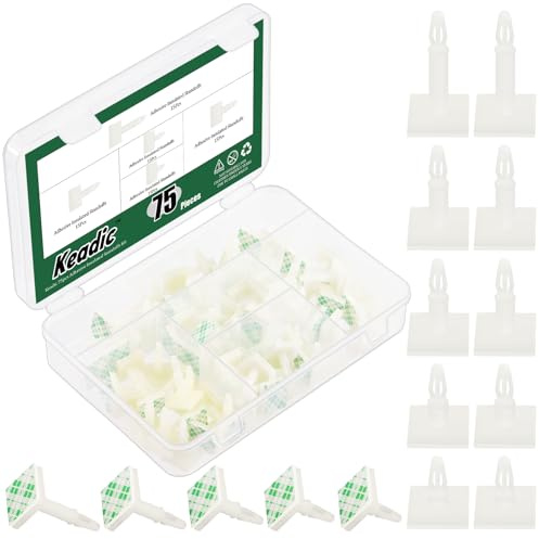 Keadic 75Pcs 5-Größen Nylon Plastikschraube Kleber PCB Abstandshalter Sortiment Set, Snap-in Pfosten feste Clips, selbstklebende isolierte Abstandshalter für Stützhöhe PC Board, Computer Motherboard