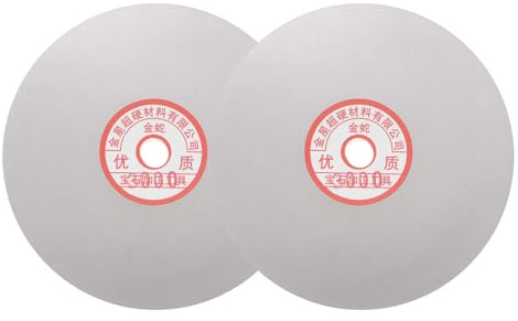 sourcing map 2pcs Diamond Sanding Grinding Disc, 6-Inch (150mm) Grit 3000 1/2 Arbor Hole, Flat Lap Disk Polishing Discs Abrasive Wheel for Gemstone Tile Porcelain Glass Stone Metal