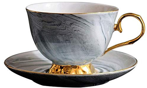 JKJZSALJ Moda 300 Ml Stile Nordico Leggero Tazza da caffè in Ceramica E Piattino Set Tazze da tè Pomeridiano in Porcellana Suite Colazione Tazza da Latte