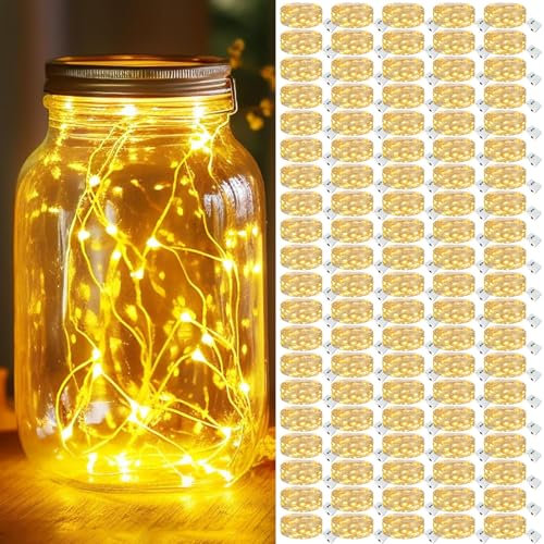 kolpop 100 Pack LED Fairy Lights Battery Operated, Mini Twinkle String Lights Battery Powered Waterproof for Christmas Mason Jars Party