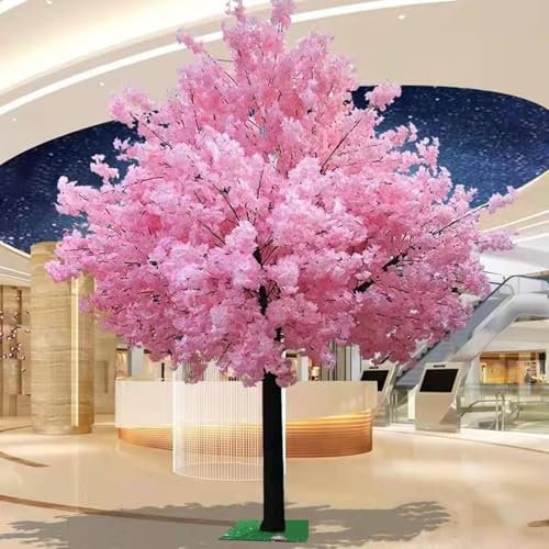 Lebensechter künstlicher Kirschblütenbaum, künstliche Blumen mit Stielen aus echtem Holz, handgefertigter künstlicher Kirschbaum, für Zuhause/Büro/Party/Hochzeit/Weihnachten/Geburtstagsfeier,1.5*1m