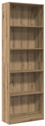 vidaXL Bokhylla hantverksmässig ek 60x24x176 cm konstruerat trä