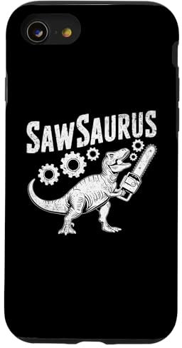 Coque pour iPhone SE (2020) / 7 / 8 Sawsaurus Tour à bois Tourneur à bois