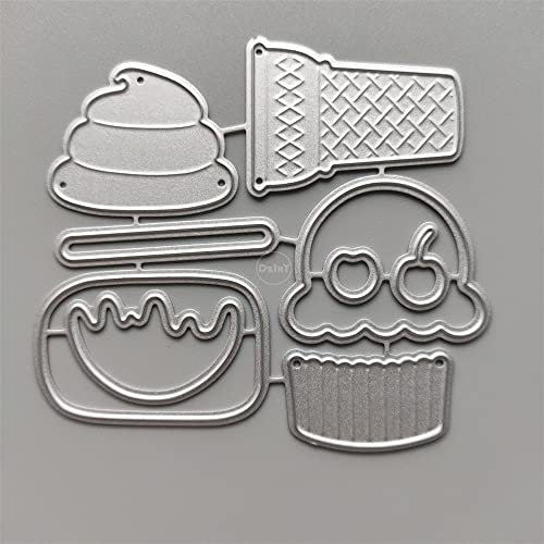 Cutting Dies Stencils Scrapbooking Craft Die Cuts Card Make Diy Emboss Thinlits Create Ice Cream Cake Metal Cutting Dies For Card Making Embossing Paper Photo Frame Stamps Crafts Template Mould Stenci