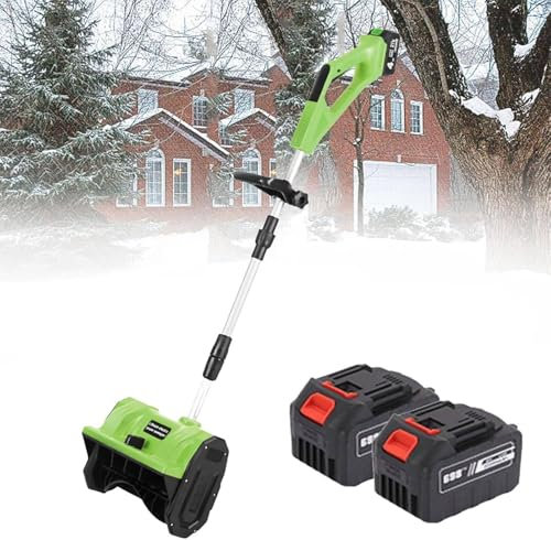 YLANMEI Pelle à Neige électrique, souffleuse à Neige à Batterie, souffleuse à Neige sans Fil, Pelle électrique pour déneigement, Pelle à Neige pour allée, pour terrasse, Trottoir, marchepied,Green