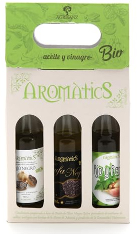 AGRISANZ- Set de Aceites de Oliva Virgen Extra, 3 Sabores,olive oil,condimentados a base de productos naturales,pack regalo/degustación. (Trufa negra)