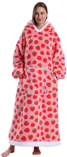 Gegeryozer Batamanta Mujer con Capucha, Mangas y Bolsillo - Sudadera Ponible de Invierno, Manta Polar Cálida para Sofá y Hogar | Talla Única