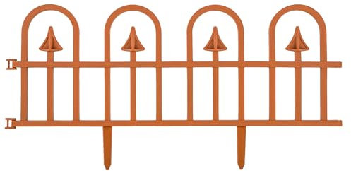 Gartenzaun Kleiner Zaun Rand Palisade dekorativer Zaun Terrakotta 2,3 mb Gartendekoration Anordnung Blumen Pflanzen Plastik Elegant Einfache Montage Modular Flexibel
