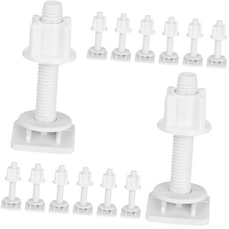 DOITOOL Lot De 20 Boulons Pour Abattant Wc Vis En Plastique Avec Boulons Et Écrous Kit De Fixation Pour Charnière Supérieure Et Accessoires De Fixation Pour Abattant