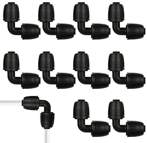 Menibeuty 10PCS Connecteurs en Coude L pour Tuyau d'Arrosage 13 mm (1/2), Raccord Gardena 13mm pour Système d'Irrigation Goutte à Goutte, Raccord Coudé Universel pour Jardin et Agriculture (A 2)