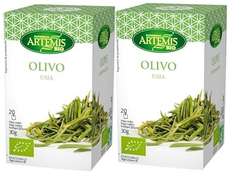 Pack 2x Infusión de Olivo Bio 20 Filtros (30g) | Artemis | Tisana Ecológica de Hojas de Olivo | Natural y Sin Cafeína