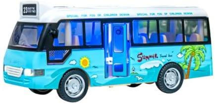 TOYANDONA Modèle d'autobus Scolaire pour Garçon et Filles Jouet Éducatif Abs 6 Pouces Lumière et Musique Portes Ouvrantes Favorise la Coordination Pensée Logique