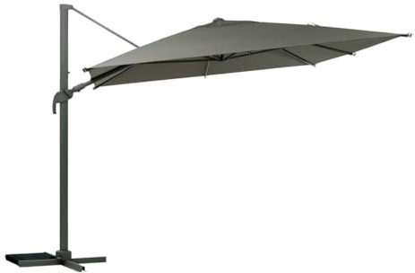 Hespéride - Parasol Déporté Rectangulaire Melhia - 4 x 3 m - Aluminium Anti Rouille, Rotatif 360°, Inclinable - Pour Jardin, Terrasse