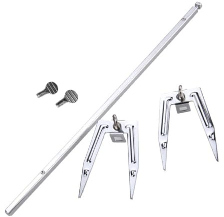 Ameble Forchette per Carne girarrosto in Acciaio Inossidabile 34 cm Forchette per Asta allo spiedo per Pollo arrosto Pesce BBQ Friggitrice ad Accessori per girarrosto