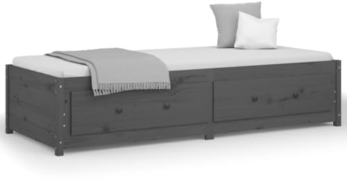 Mhdvray Tagesbett 90x200 cm Kiefernholz mit Bettschubladen, Gästebett Einzelbett für Wohn-/Jugendzimmer, Stauraum, 90x200 Matratze