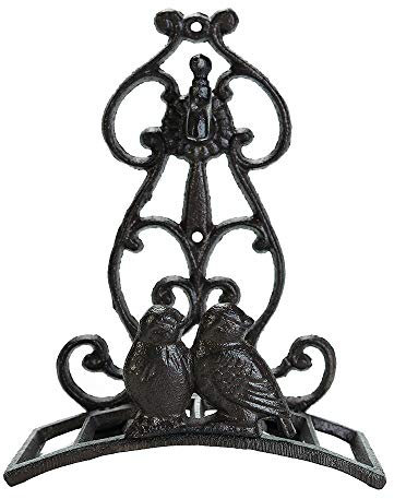 Sungmor Supporto per tubo da giardino, montaggio a parete, in ghisa resistente, per irrigazione e avvolgitubo da parete, grazioso contenitore per tubo ornamentale vintage, decorazione da parete per