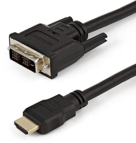 CABLEPELADO Cable DVI a HDMI | Conector DVI-D Macho Single-Link 18+1 Pin > Conector HDMI Macho Tipo A | No es bidireccional | Apto para transmitir señales de Video Digital | Negro | 2 Metros
