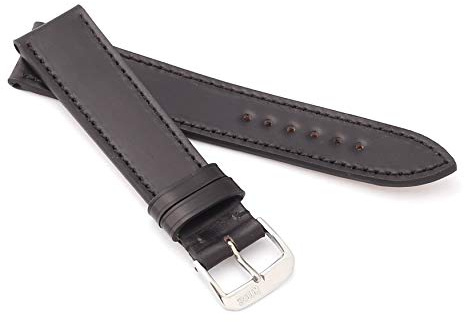 RIOS1931 Unisex Uhrenarmband Shell Cordovan Modell Seattle 18 mm Schwarz