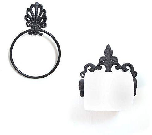TentHome Porte-Papier Toilette Vintage en Fonte pour Cuisine et Salle de Bain (GZQwcRing+ Porte Papier)