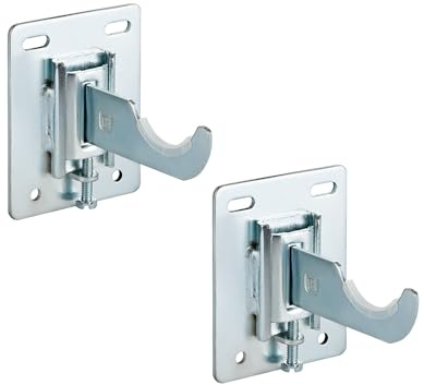 Paire de fixations avec réglage vertical pour radiateur tubulaire vertical à 4 colonnes, idéales pour les murs en plâtre et les murs standard. Supporte jusqu'à 100 kg.