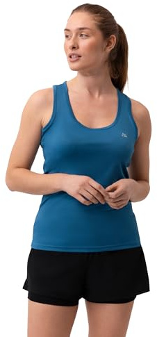 DANISH ENDURANCE Sport Top Damen, Yoga Shirt, Atmungsaktiv, 1er & 2er Pack | Sport Tank Top, Leicht, Atmungsaktiv & Schnelltrocknend mit Meshnetz für Fitnessstudio, Yoga & Laufen