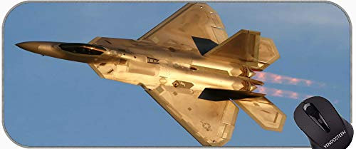 Extra große Gaming Mauspad, US Airforce F-22 Raptor Jet Fighters Professional Mousepad, genähte Kanten