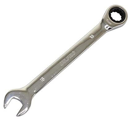 US PRO Tools 18mm Ratchet Spanner Wrench 72 Teeth Open & Ring End Wrench 3579