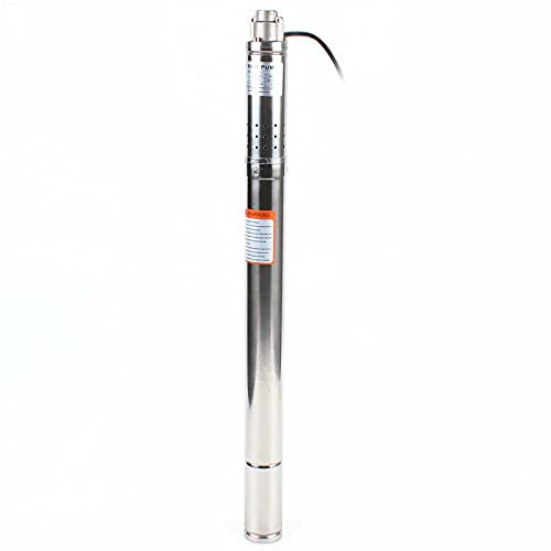 1000 L/h 2 Edestahl Tiefbrunnenpumpe Schlauchpumpe Tauchpumpe Rohrpumpe Wasserpumpe Brunnenpumpe Garten 370W Förderhöhe 55m