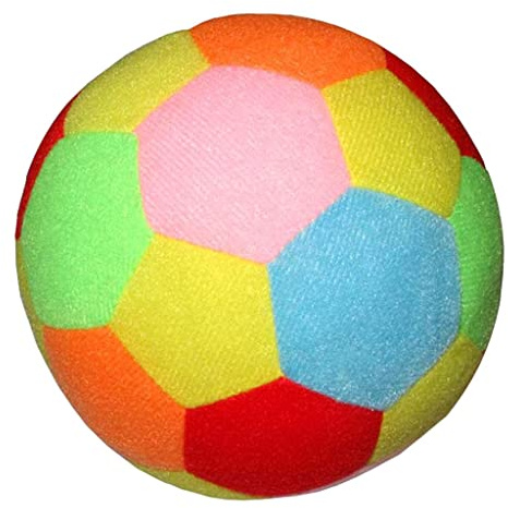 zalati Baby Kids Soft Soccer Ball Cotton Plush Indoor Outdoor Baby Toy - Multicolor, 9.5cm